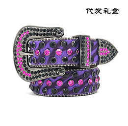 Cinture Adesivi Cintura in vetro di alta qualità perlina unghie intarsiata con colore pistola PU lega di peluche fibbia ad ardiglione personalità piccola folla hip-hop dolce