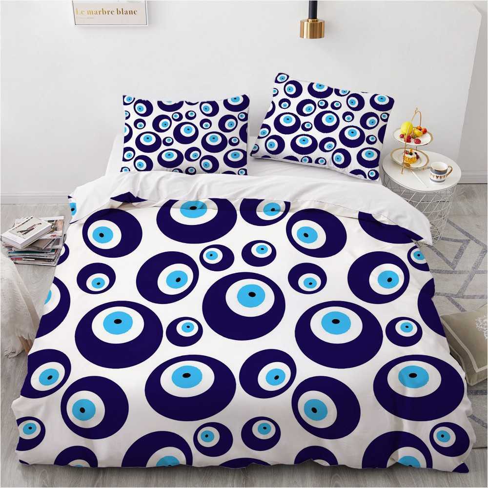 Beddengoedsets 3D-beddengoedset Dekbedovertreksets Evil Eye Design King Queen Full Twin Double Single Size 173x230cm Beddengoed Zwart beddengoed