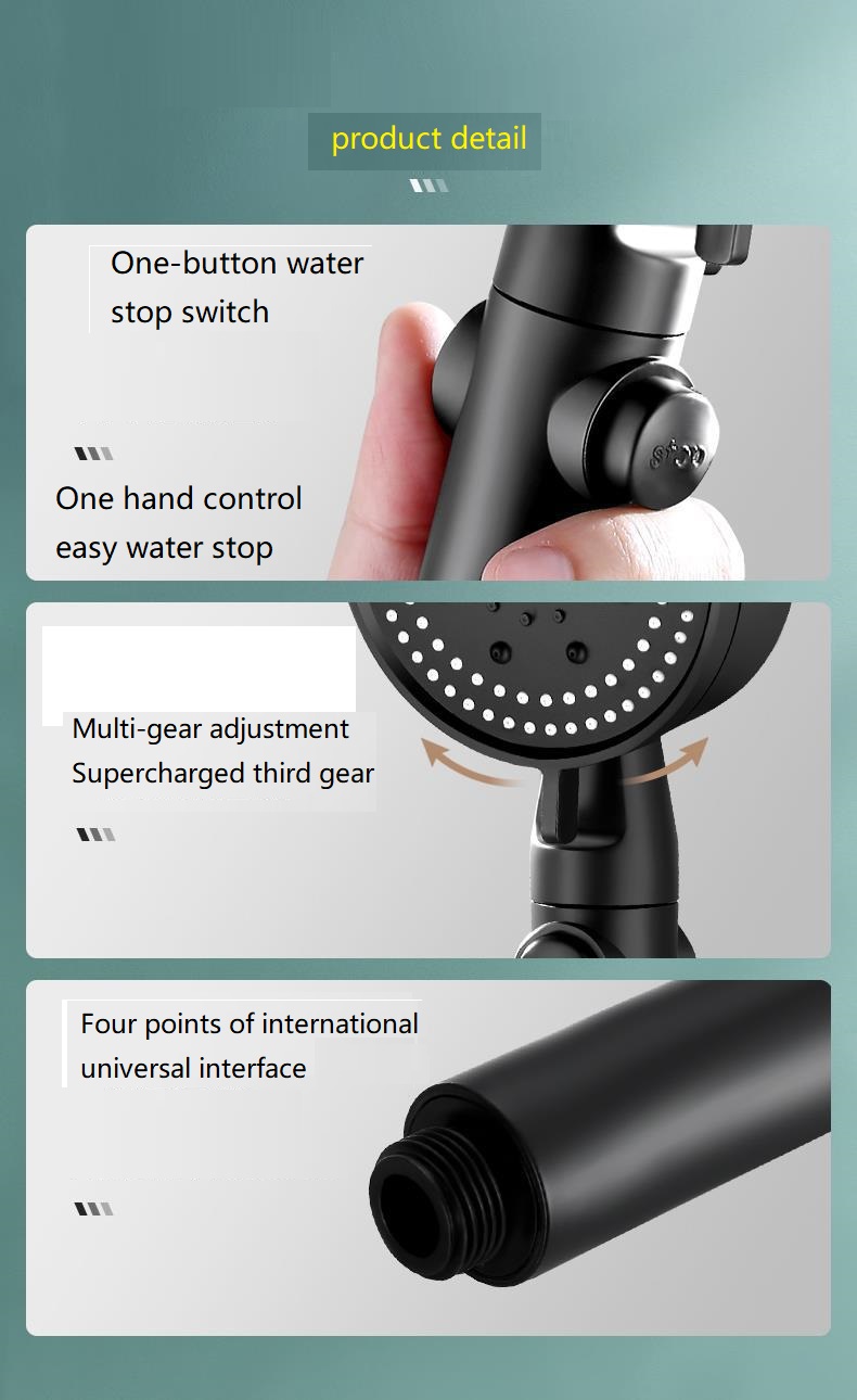 Six-speed Pressurized Shower Darth Vader Shower Head Shower meticulous water flow Handheld Shower Tube Set High quality good after-sales service quality