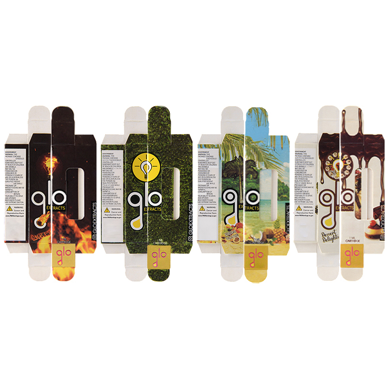 Nieuwe Glo -extracten karren Atomizers NFC lege vape pen cartridges verpakking glas 0,8 ml 1 ml pennen 510 draad keramische cartridge olievaporizer e sigaretten met QR -code