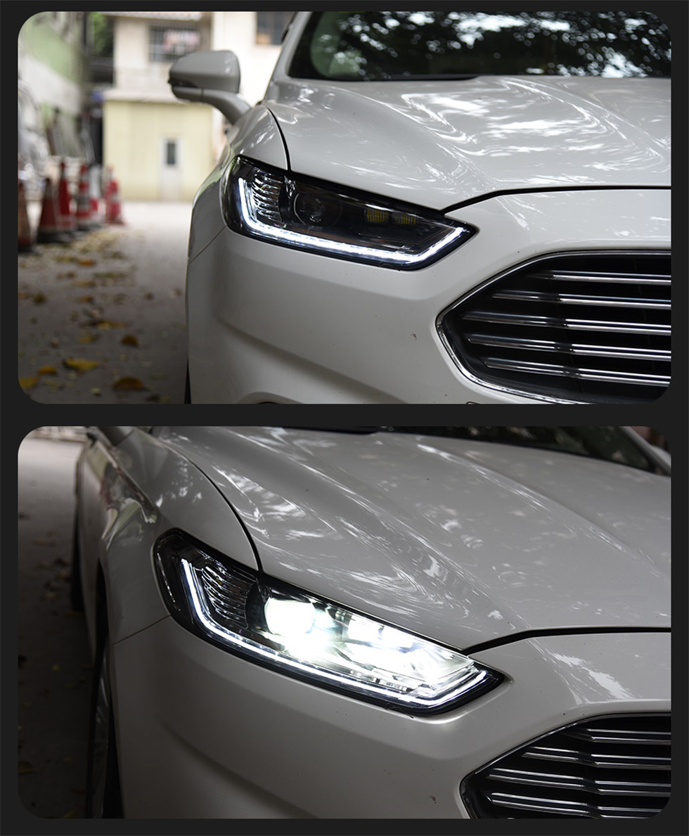 Bilvaror för Ford Fusion Mondeo 20 13-20 16 Huvudlampa LED-strålkastare LED-dubbla projektorens strålkastare ersättning