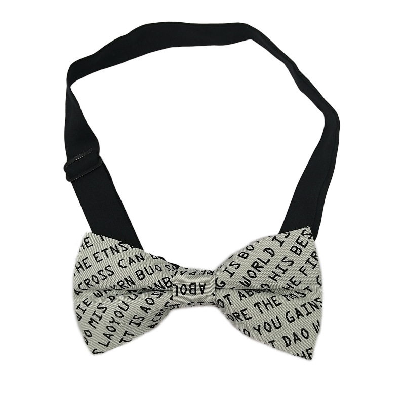 Letter Bow Tie Mens Polyester Adjustable bowtie Solid Mental Decorated Neckwear commercial butterfly adult bowknot 