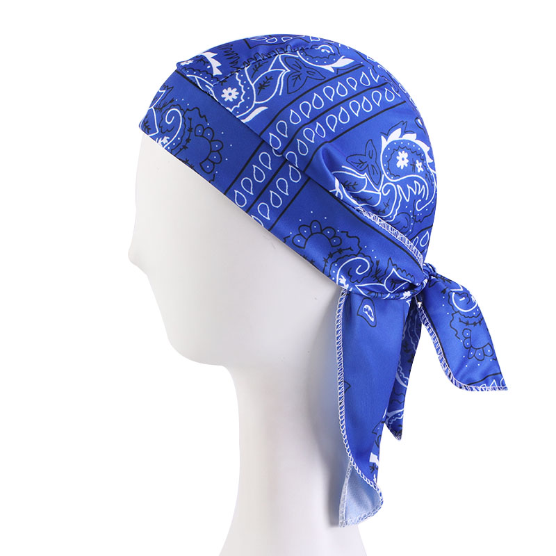 Ny unisex kvinnor bandana hatt stretchy paisley durag cap justerbar cancer kemo turban peruker doo durag headwrap pirate huvud halsduk