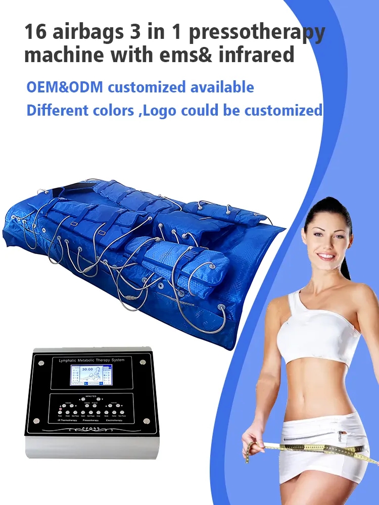 16 hava yastığı basınçlı makinesi gövdesi masajı hava dalga basıncı uzak kızılötesi gövde sargısı detoks lenf drenaj zayıflama cihazı