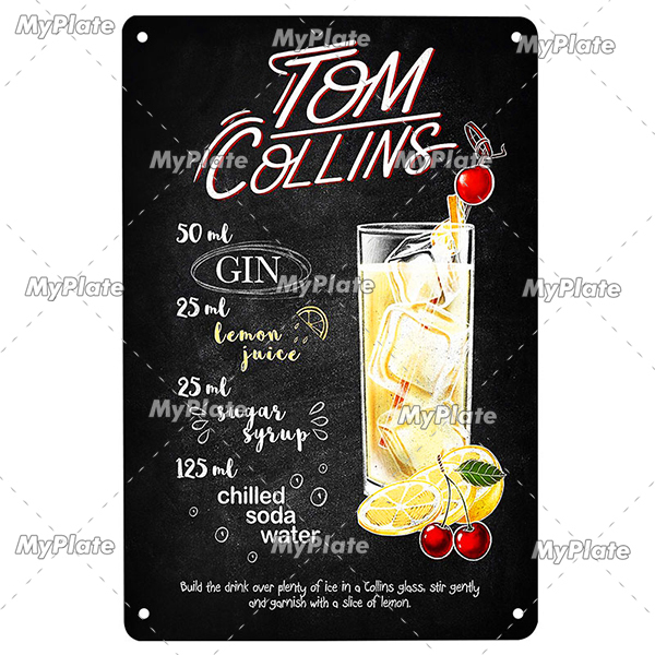Funny Cocktail Atr Metal Poster Vintage Beer Metal Plaque Bar Sign Home Wall Decor Alcoholic Beverages Tin Sign Man Cave Club Decoration Pub Kitchen Plate 30X20CM w01