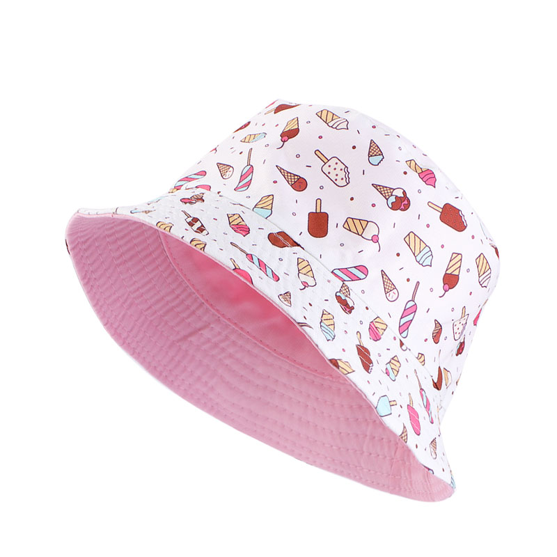 NOWOŚĆ Summer Kids Bucket Hat Cute Baby Cartoon UV Ochrona Słońca Słońce Phanamie Plaży Plaża Dziewczęta chłopcy odwracalne czapki wiadra