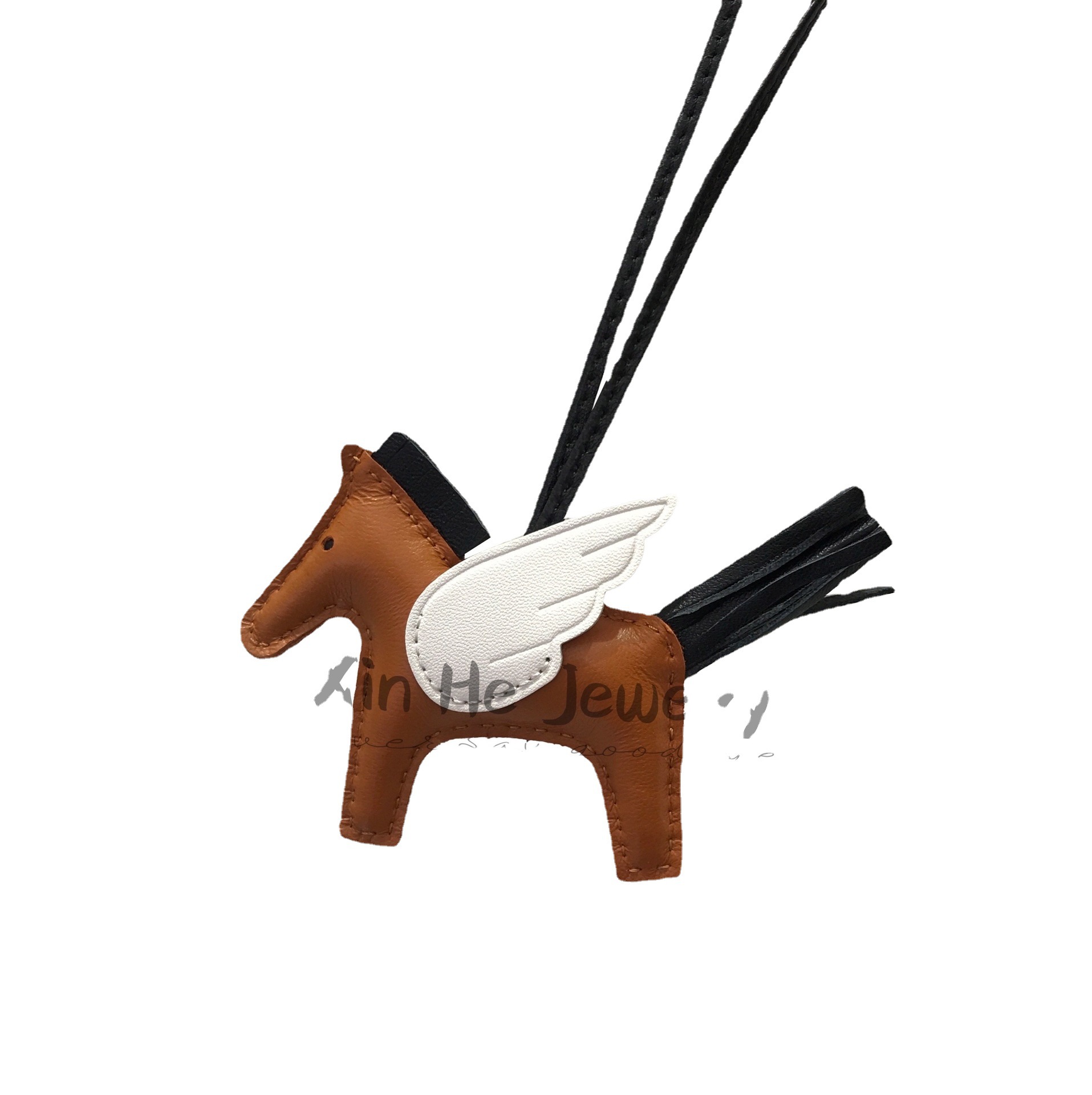 Breloque de luxe en cuir de mouton véritable, pendentif cheval, poney, ornement de sac, 248n