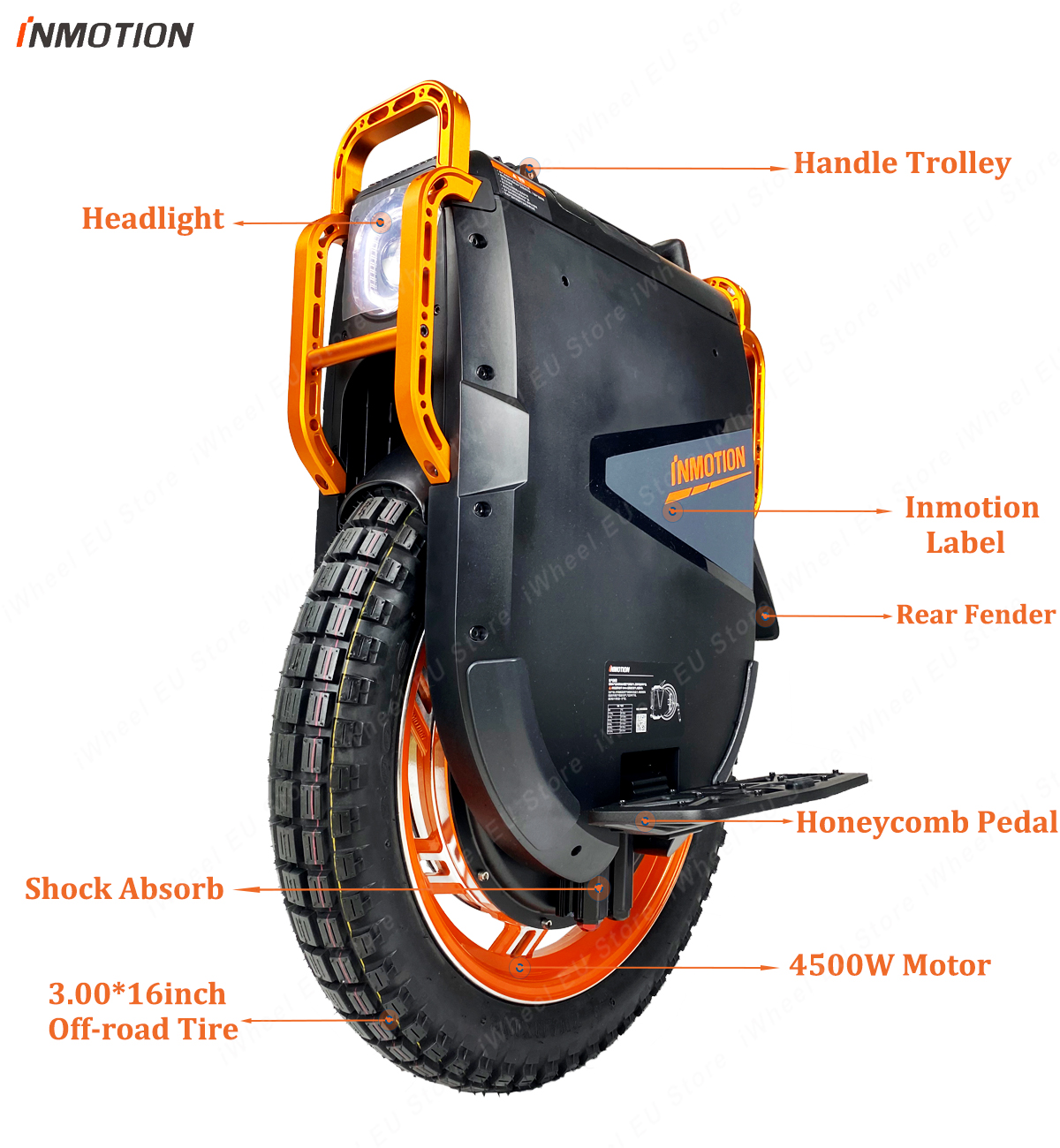 Scooter INMOTION Challenger V13 126V 3024Wh 4500W Motor Nova Geração Monociclo Touch Screen