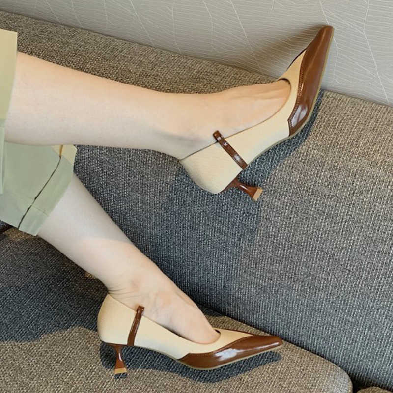 Dress Shoes Ladies Sexy Thin High Heels 2023 New In Sandals Fashion Office Footwear Pointed Toe Slides Party Spring Female Shoes Women Pumps L230216