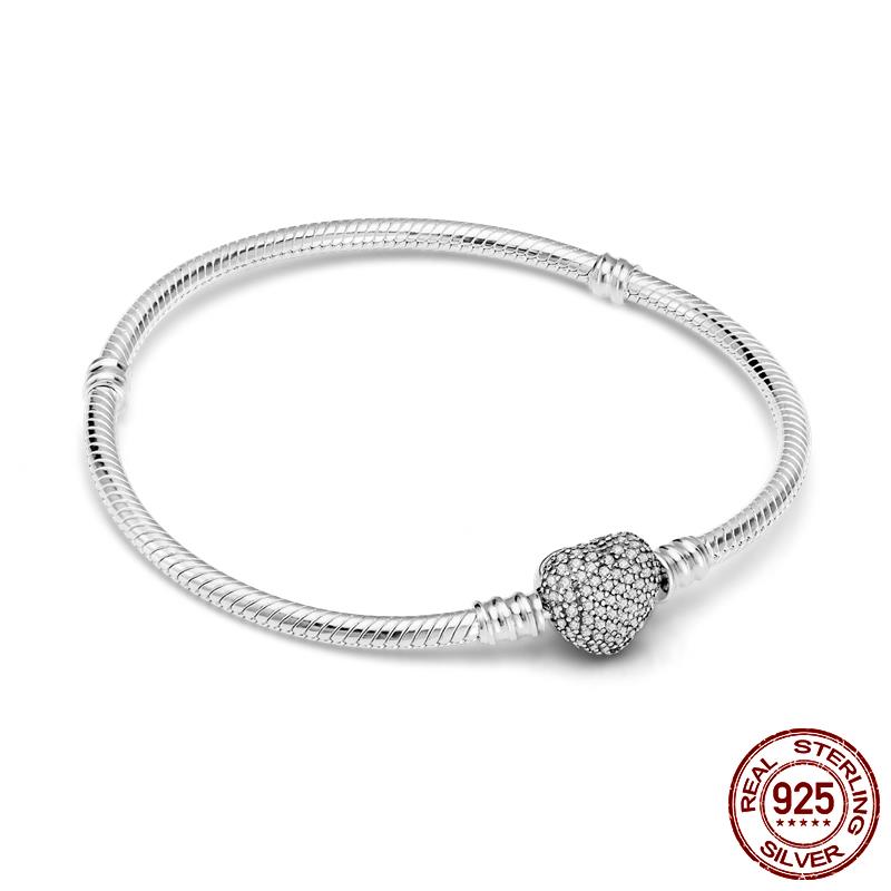 925 Sterling Silver New Fashion Women Heart Snake Chain armband, oneindige knoop, boog, oneindige gesp, armband, luxe sieraden