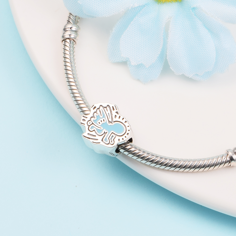 925 Sterling Silver Radiant Angel Bead si adatta ai braccialetti con ciondoli stile Pandora di gioielli europei