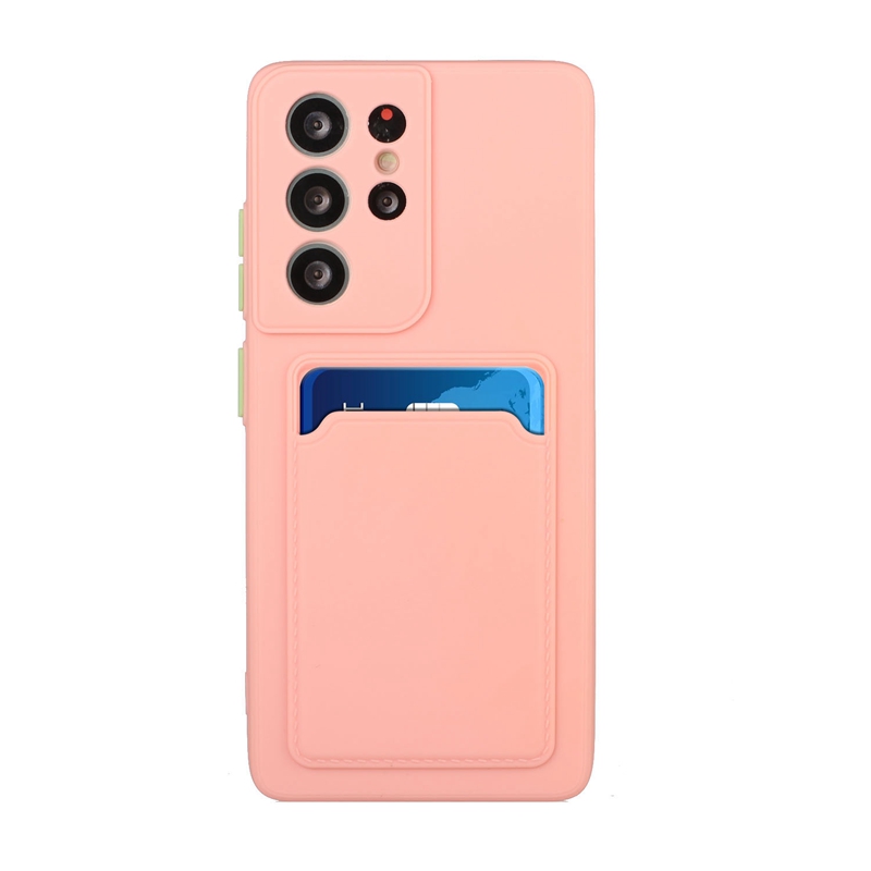 Capa de TPU macia com slot para cartão com sensação de mão para iPhone 15 Pro Max Samsung S23 FE Ultra Plus A54 A14 5G Moda Skin Feel Credit ID Bolso fosco à prova de choque capa traseira do telefone