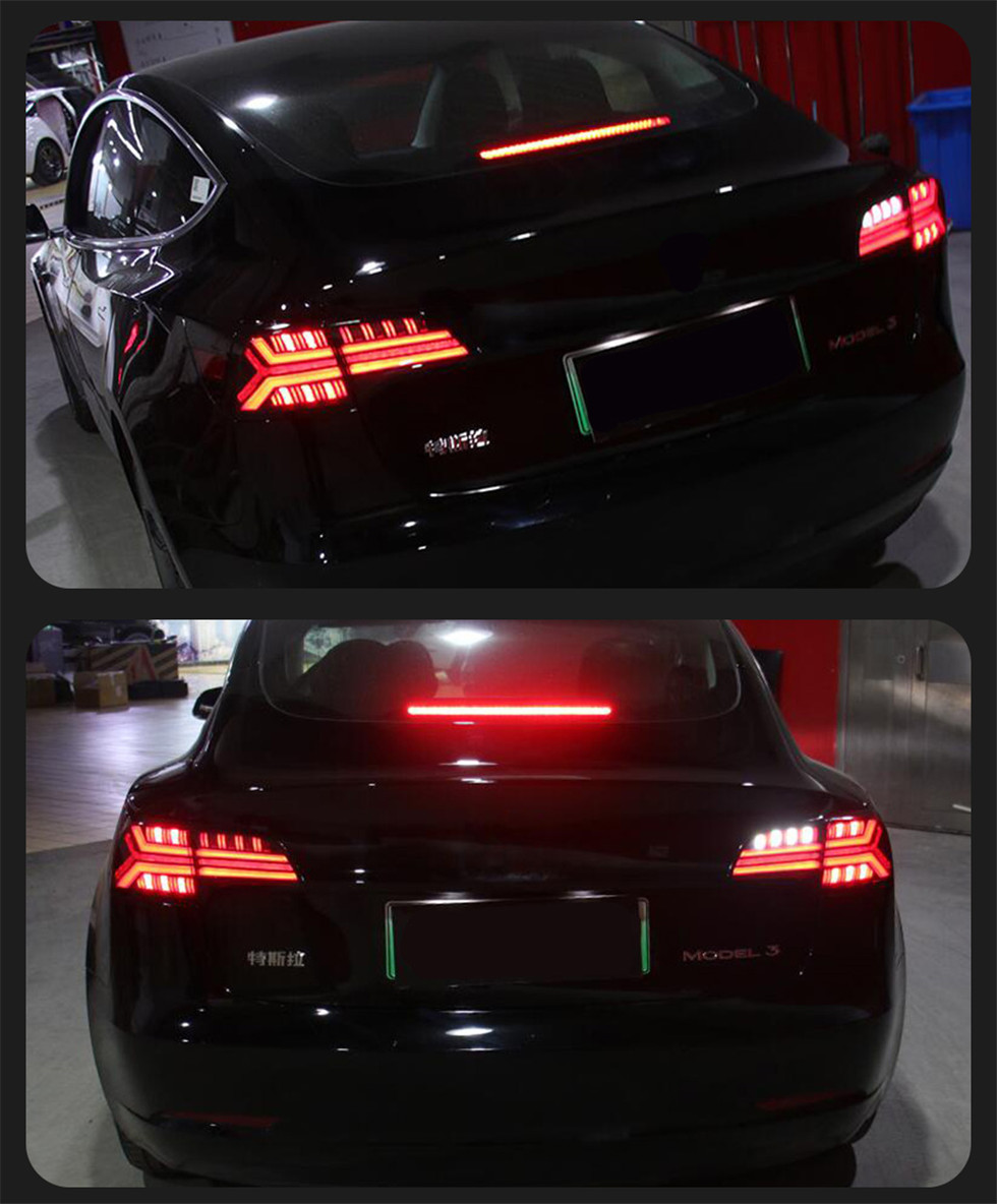 Taillight For Tesla Model Y Model3 Model 3 Tail Lights With Sequential Turn Signal Animation Brake Parking Lights