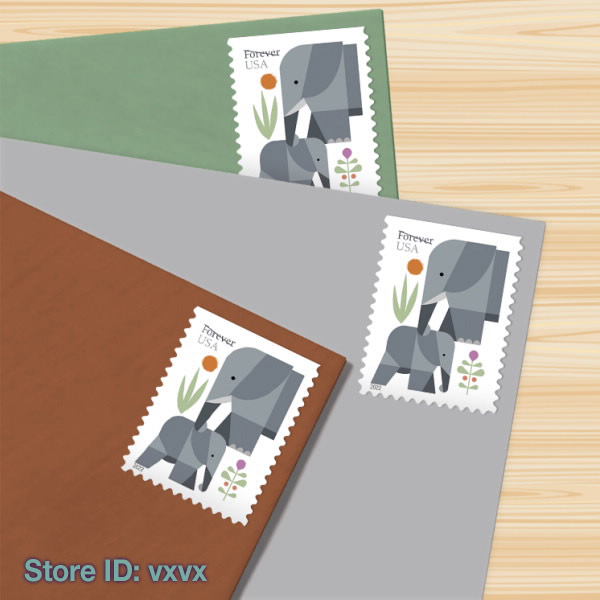 Cartoon olifant ontwerpboekje van 20 US 100 Count Stamps First Class Mail Supply Office School