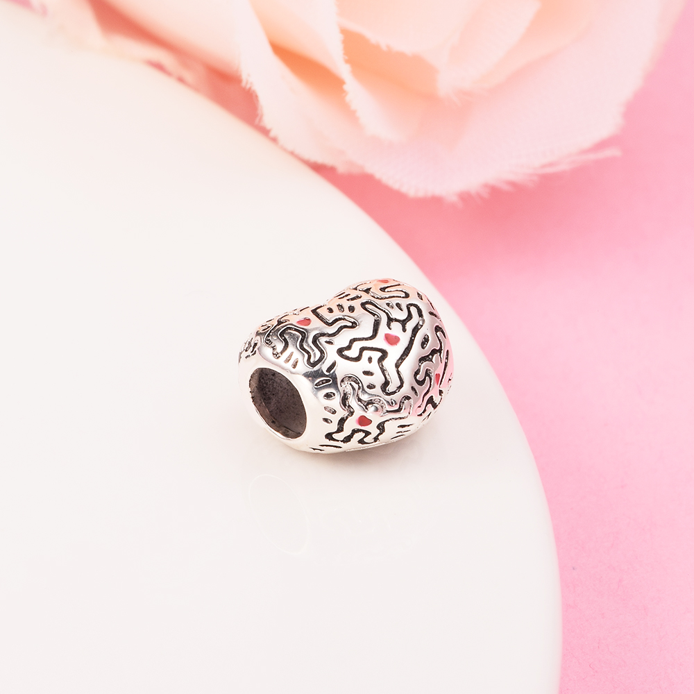 925 Sterling Silver Line Art People Bead Fits European Jewelry Pandora Style Charm Mandets