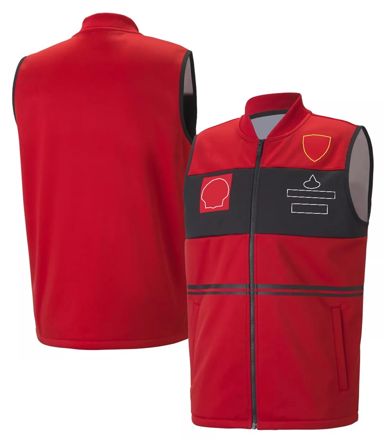 Combinaison de course F1, uniforme de pilote de formule 1 pour hommes et femmes, gilet sans manches avec fermeture éclair, manteau chaud pour printemps et automne 2023