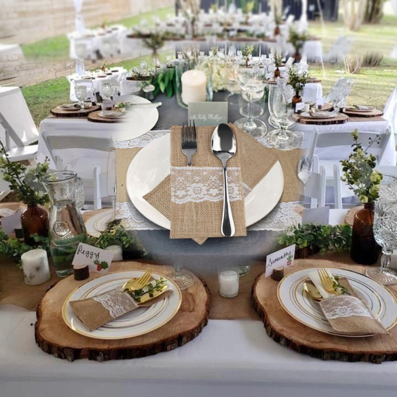 حلويات 4 × 8 بوصات أواني أواني أواني طبيعية السكاكين شوكات أكياس المائدة حقيبة الحفلات الحفلات الزفاف الأدوات الزفاف الأدوات الزفاف لصالح