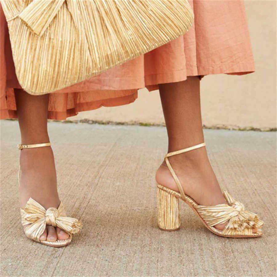 Klänningskor 2022 Summer Brand Luxury Designer High Quality Open Peep Toe Bowknot High Heels Women Sandals Party Dress Wedding Shoes L230216