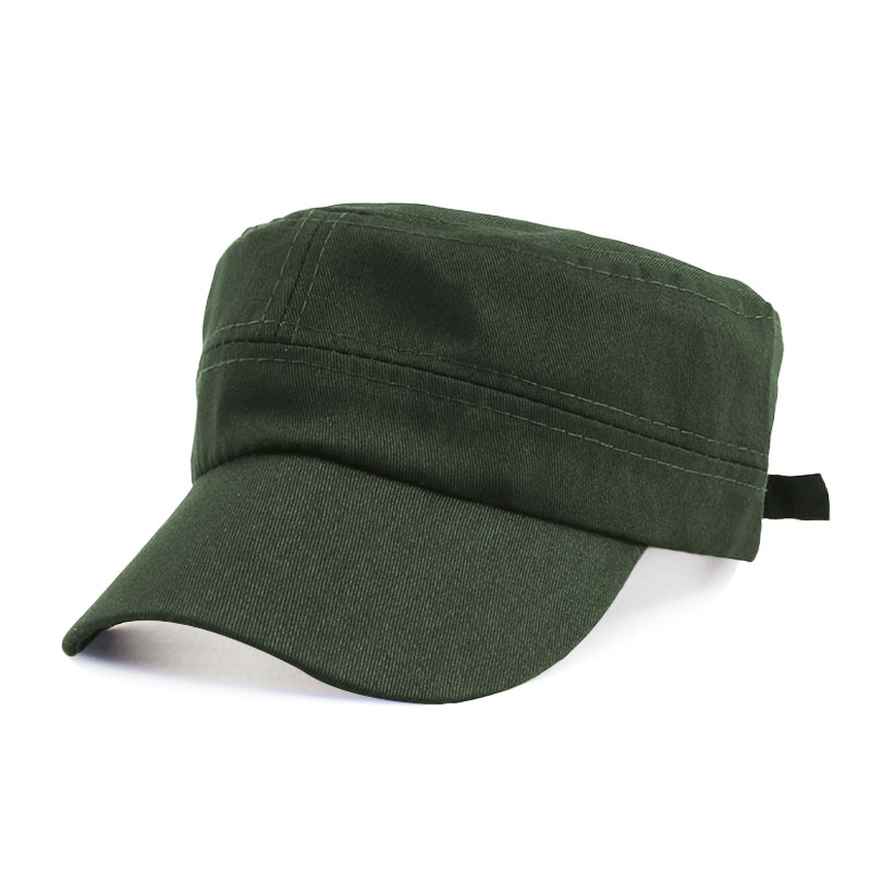 Nieuwe katoenen mannen Militaire cap unisex verstelbare klassieke stijl gewone platte vintage leger hoed ademende zon beschermende casual cap