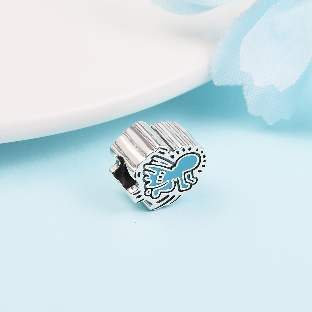 925 Sterling Silver Radiant Angel Bead si adatta ai braccialetti con ciondoli stile Pandora di gioielli europei