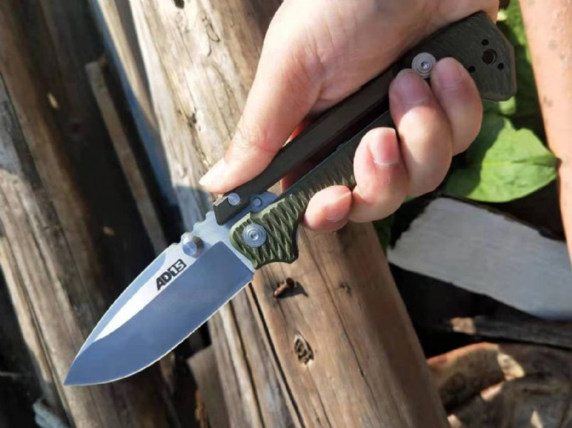 AD15 AD-15 Taktisk vikkniv S35VN Satin Drop Point Blade Glasfiberhandtag utomhusöverlevnad Knivar med detaljhandelslådan