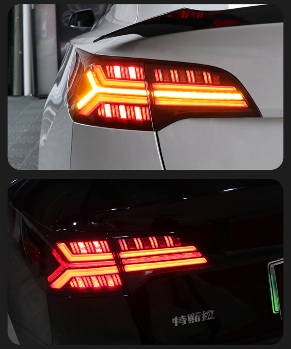 Taillight For Tesla Model Y Model3 Model 3 Tail Lights With Sequential Turn Signal Animation Brake Parking Lights