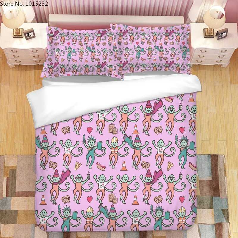 Conjuntos de cama Rosa Roller Rabbit Conjunto de cama impresso em 3D Capas de edredão Estojos Consolador Conjunto de cama Roupa de cama Roupa de cama T230217