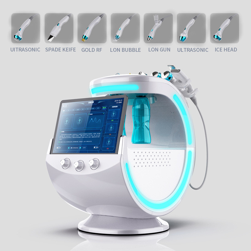 Aqua Peel Oxygen Jet Hydro Facial Machine Deep Pore Cleansing Hydradermabrasion Oxigen Therapy Face Lifting RF Skin Analyzerポータブルスマートアイスブルー酸素ジェット