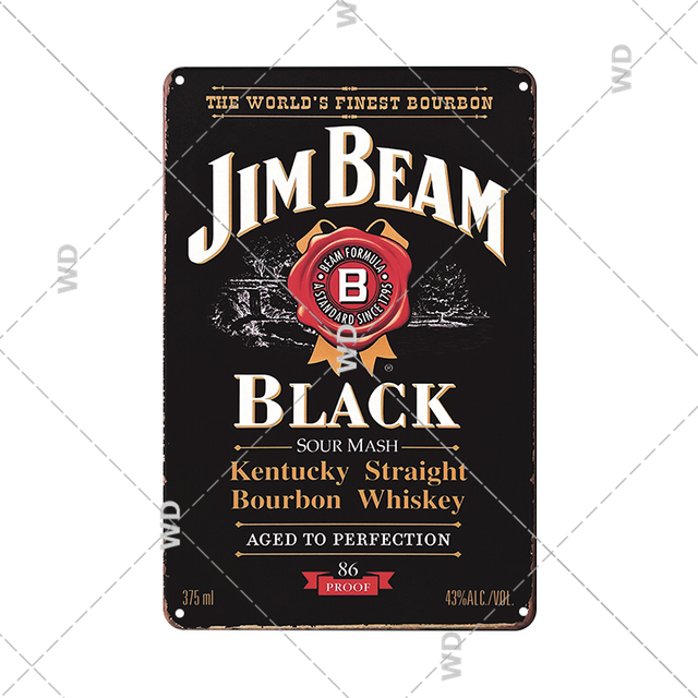 Rétro Vintage Métal Art Peinture Plaque Bulmers Jim Beam Plaque Métallique Plaque Métallique Signes En Étain Pour Bar Club Man Cave Pub Mur Personnalisé Décor taille 30X20CM w02