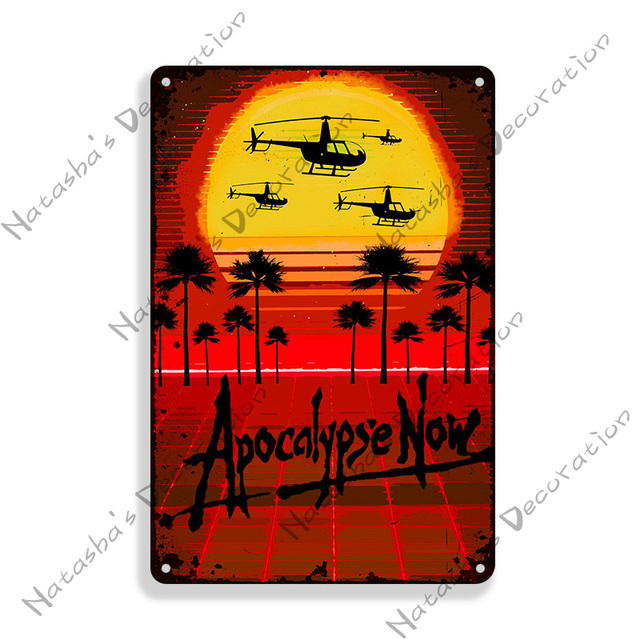 1979 Peinture d'art de film classique Apocalypse Now Plaque en métal Plaque décorative Bar Garage Plaque en métal Vintage Plaque en métal Décor industriel taille 30X20CM w02