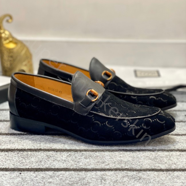 Nya klassiska klänningskor för män 100 % kohud Platt läder med spänne för män Casual Shoe Mules Princetown Herr Designer Loafers storlek 38-46