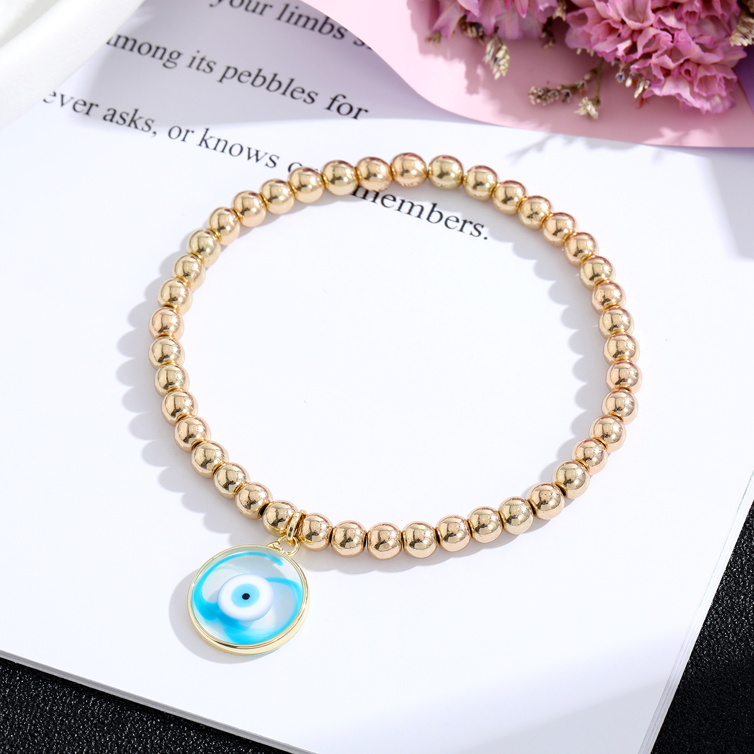 Turkije Blue Evil Eye Charms Armband Vrouwen Handgemaakte Vergulde Kralen Touw Ketting Geluk Armbanden Meisje Partij Sieraden Gift Paar