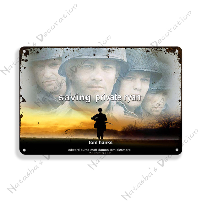 1998 War Movie Art Painting Metal Affiche Vintage Metal Tin Sign Retro Metal Signs Home Bar Mur Mur Signes Mur Plaque personnalisé Decoration Taille 30x20cm W02