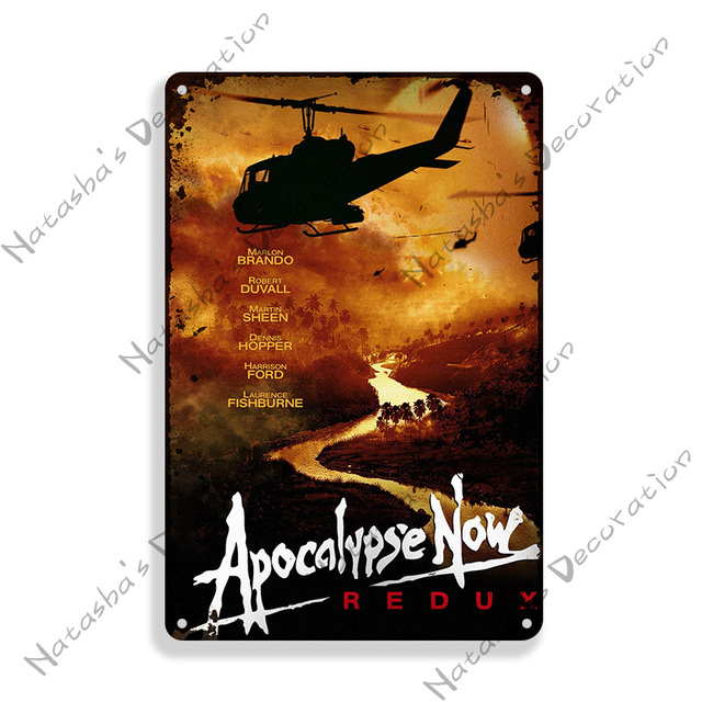 1979 Peinture d'art de film classique Apocalypse Now Plaque en métal Plaque décorative Bar Garage Plaque en métal Vintage Plaque en métal Décor industriel taille 30X20CM w02