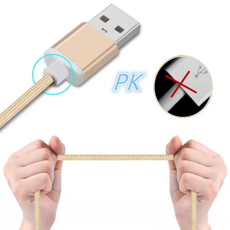 1M النوع C 3ft مضفر USB Charger Cable Micro V8 Cables Line Data Clop Clop Metal Clop for Samsung Note 20 S9 Plus