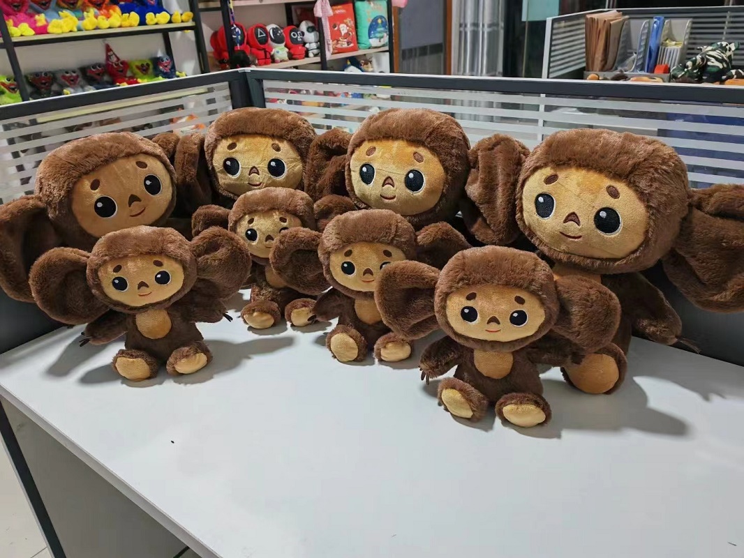 Fabrikanten Groothandel 23cm Cheburashka Monkey Plush Big-eared Monkey Plush Toys Cartoon Film en televisie-perifere poppen voor kindergeschenken