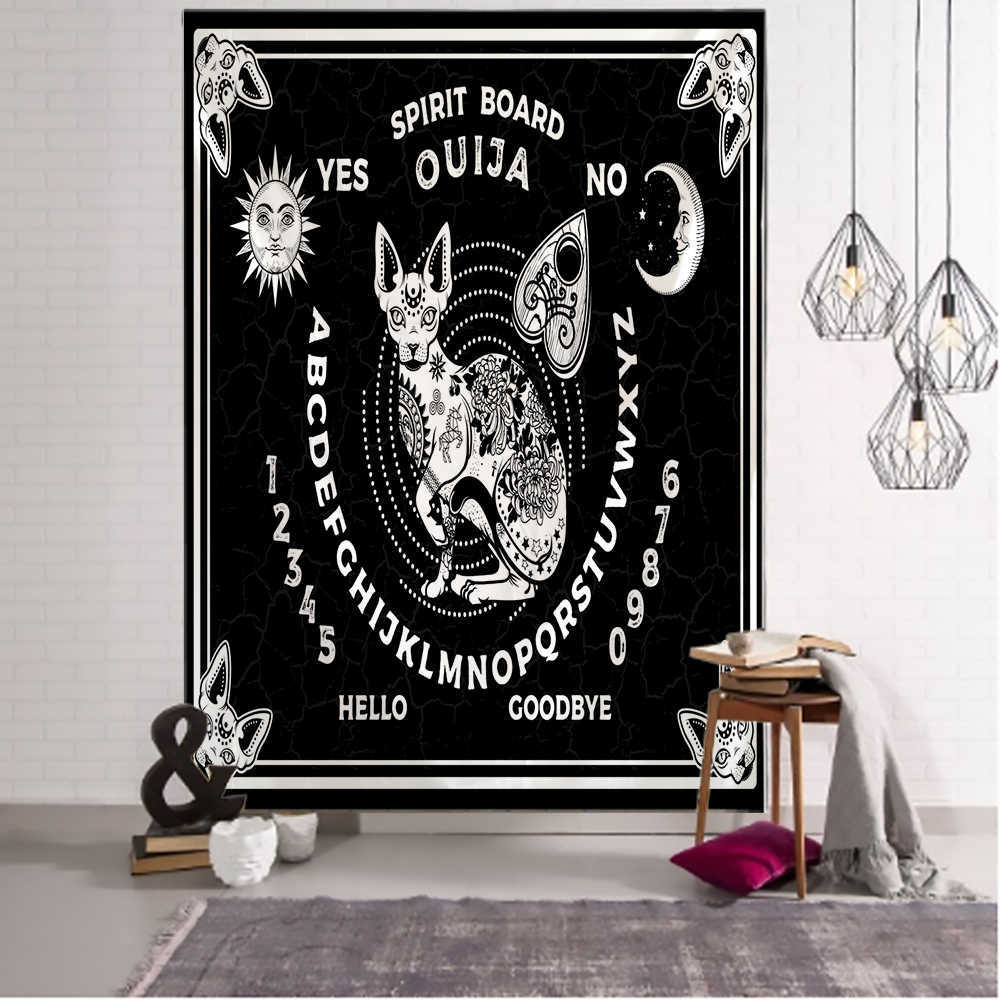 Tapestries Psychedelic Wolf Tarot Tapestry Wall Hanging Witchcraft Hippie Dormitory Tapiz Art Mystery Home Decor