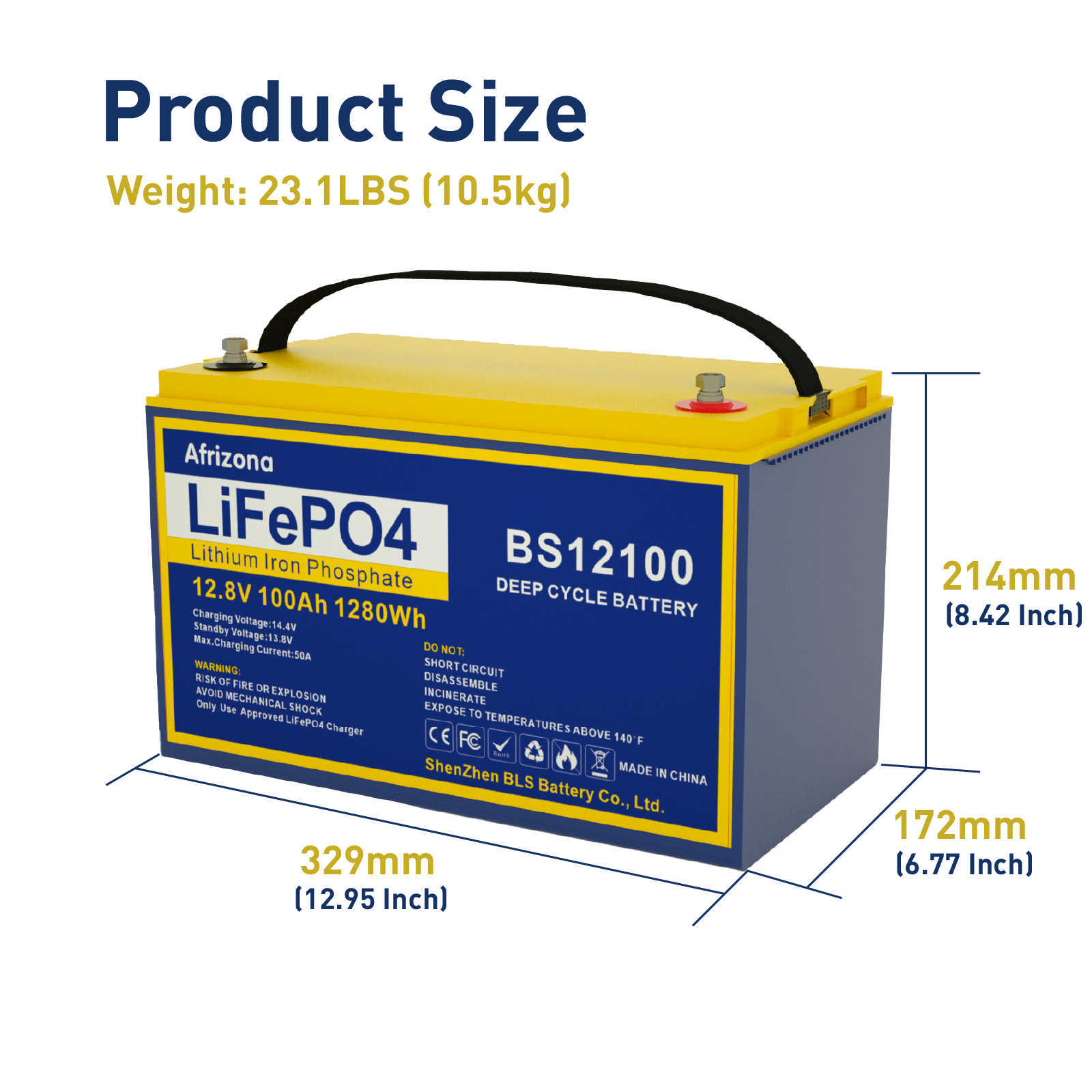 12V100AH ​​LIFEPO4 Deep Cycle Battery with 120a BMS 12.8V 200AH 24V 50AH 100AH ​​Power Solar EV RV Boat USA Stock Ups Fast Ship