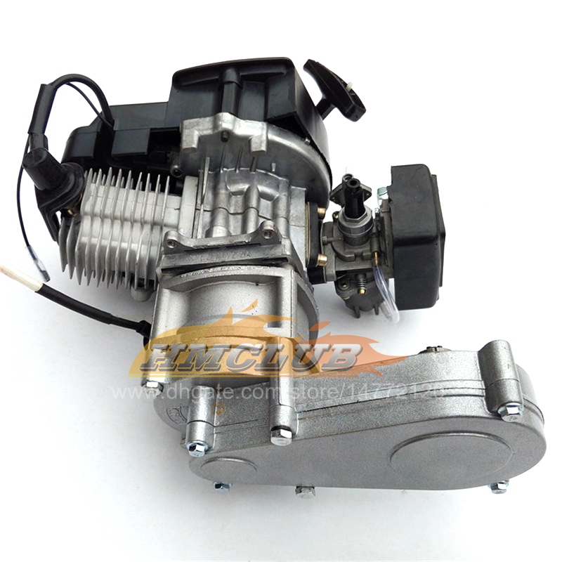 49CC 2 Stroke Motor Engine with T8F 14t Gear Box Easy to Start Pocket Bike Mini Dirt Bike Engine DIY Engine MFD01