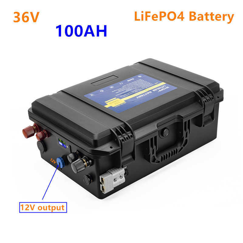 36v 100ah LifePo4 بطارية اختيارية Bluetooth BMS 36V LifePo4 100ah بطارية الليثيوم للطاقة الشمسية للمحرك القارب