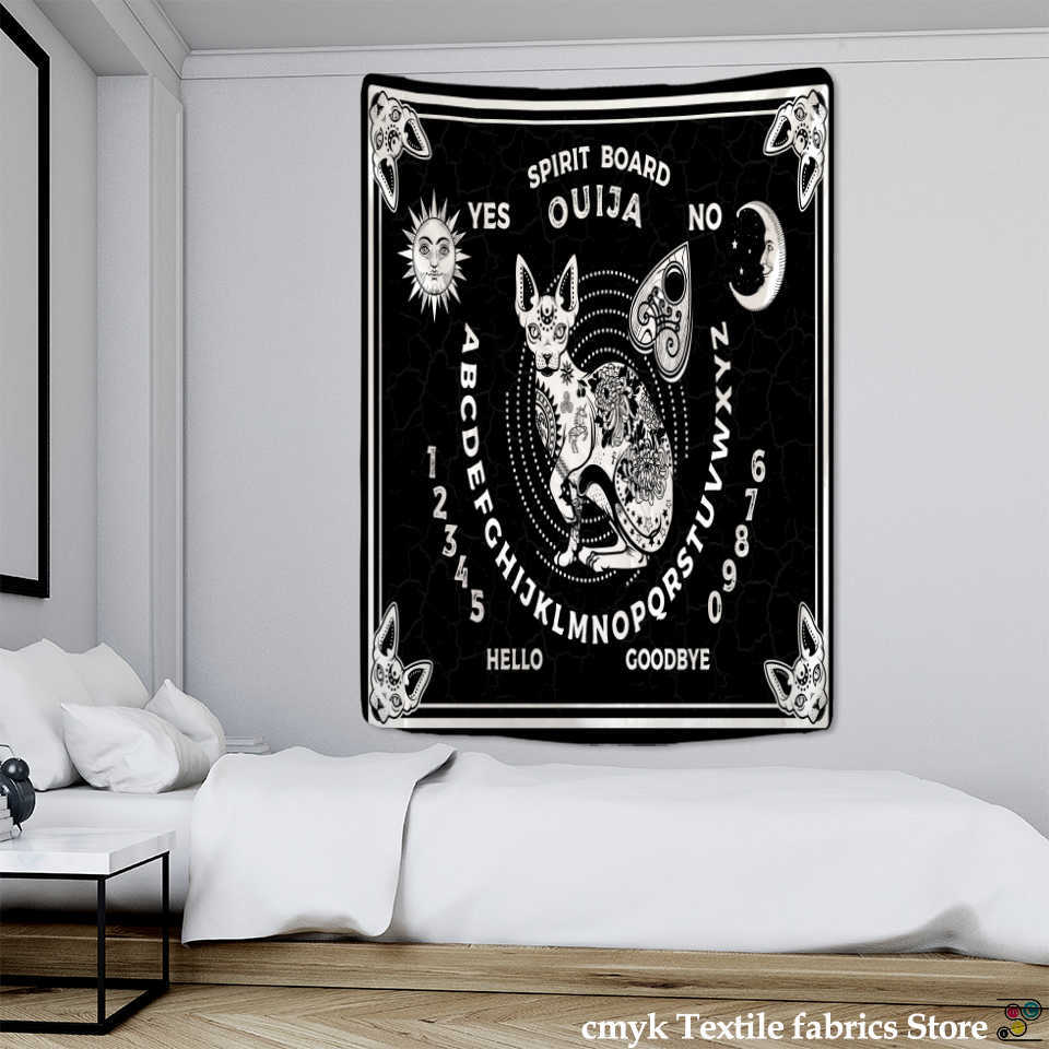Tapestries Psychedelic Wolf Tarot Tapestry Wall Hanging Witchcraft Hippie Dormitory Tapiz Art Mystery Home Decor