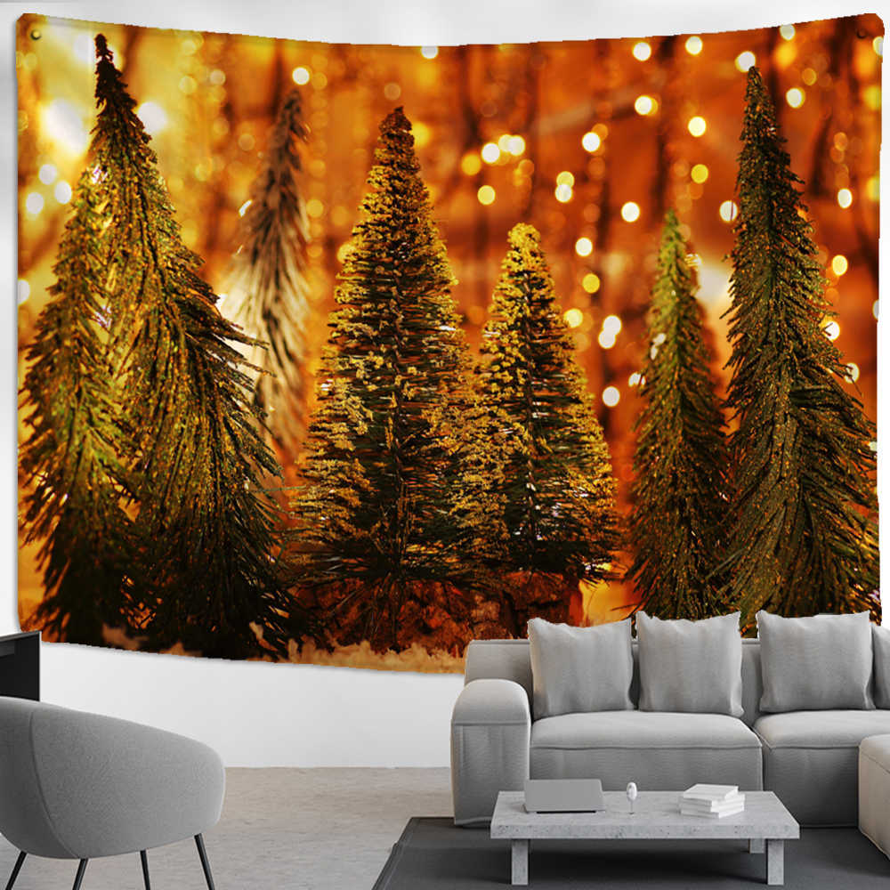 Wandtapijten Cartoon Kerstboom Tapijt Muur Opknoping Nieuwjaar Klein Cadeau Hekserij Boheemse Stijl Psychedelische Kamer Home Decor