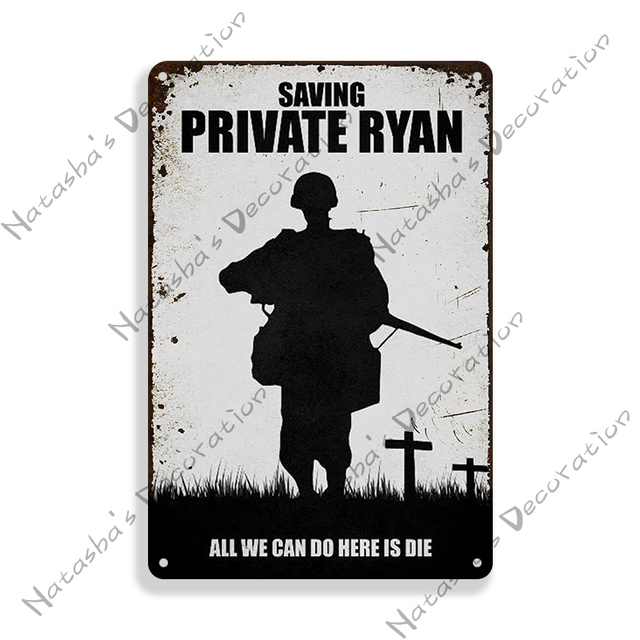 1998 War Movie Art Painting Metal Affiche Vintage Metal Tin Sign Retro Metal Signs Home Bar Mur Mur Signes Mur Plaque personnalisé Decoration Taille 30x20cm W02