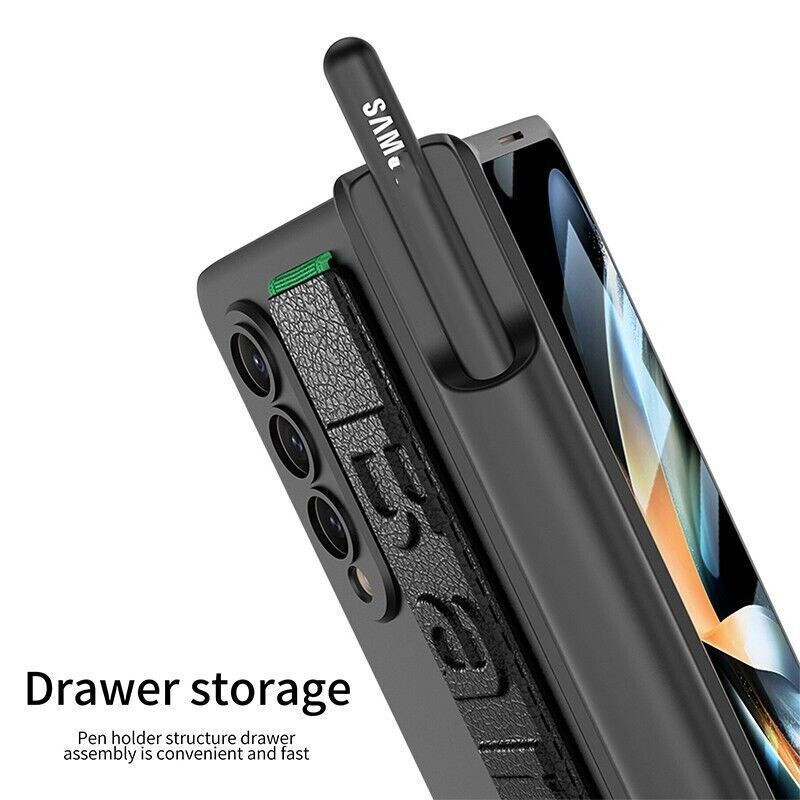 Flip Slim Case dla Samsung Galaxy Z Fold 4 z twardą osłoną Pióra Pióra