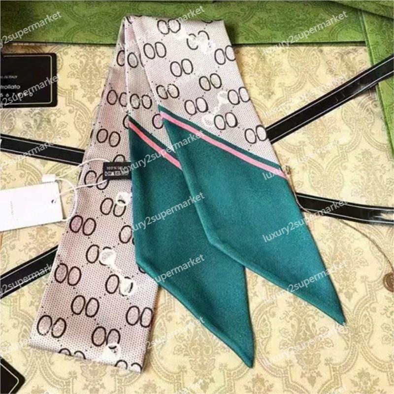 2023 Designer Letters Print Siden Bandeau Pannband Halsduk för kvinnor Hårband Långt handtag Väska Scarves Paris Axelväska Bagage Band Head Wraps 120cm