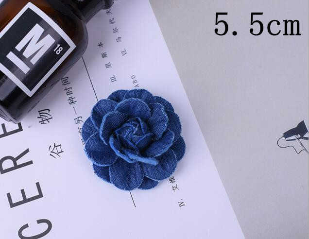 Decorative Flowers Wreaths Korea Denim Fabric Flowers Hair Accessories Clothes Hats Dress Decoration DIY Crafts Supplies T230217