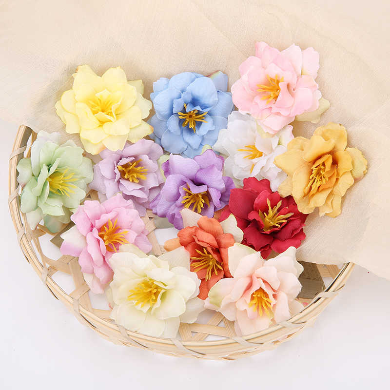 Decoratieve bloemen kransen 10 stuks 5,5 cm kunstbloem hoofd zijde roos orchidee voor bruiloft decoratie feest doe-het-zelf krans cadeau scrapbooking ambacht nep bloem T230217