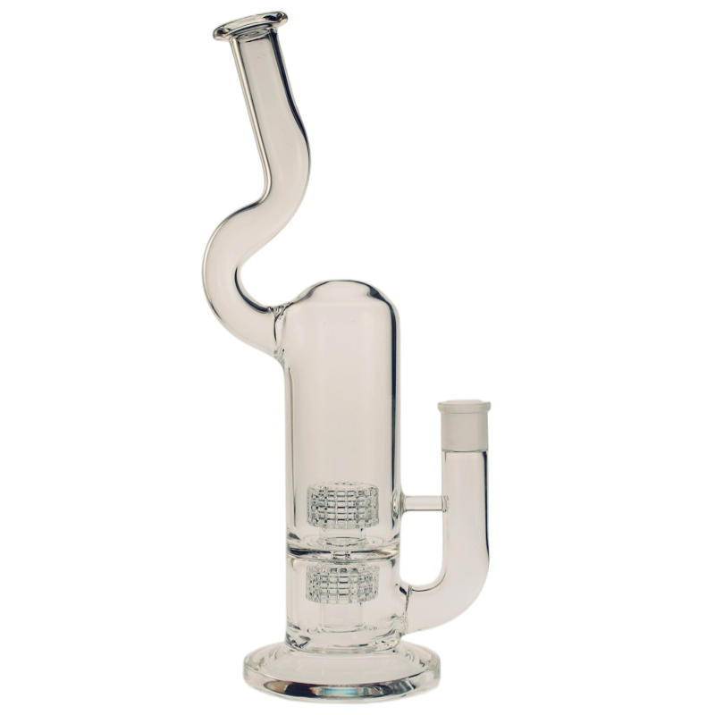 SAML Hookahs 60 mm Stemless Tubes with Twin Matrix Percolates Bong Smoking Water Pipe Glass Dab Rig Joint Size 18.8mm PG3002 FC-200 FC-186