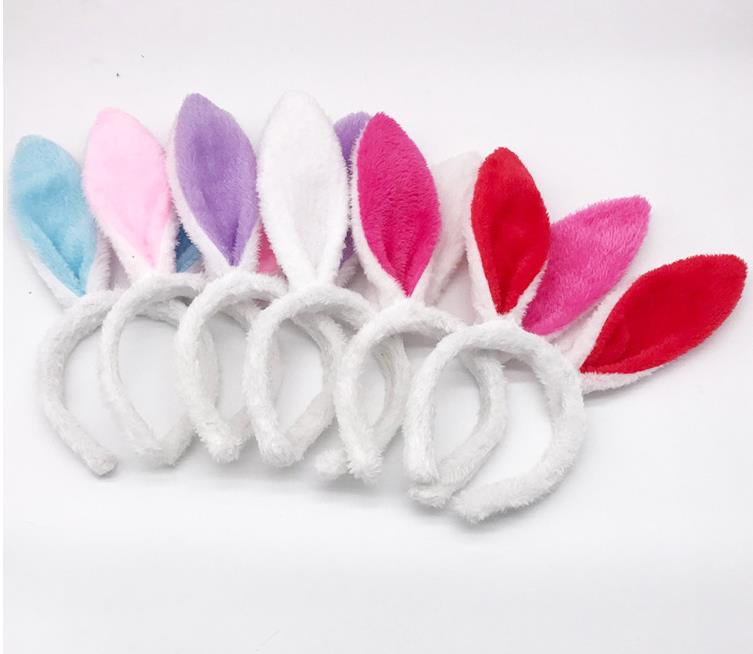 UPS Easter Party Festive Hairbands Adult Kids Cute Rabbit Ear Headband Prop Plush Dress Costume Bunny Ears Hairband Wholesale SN5130