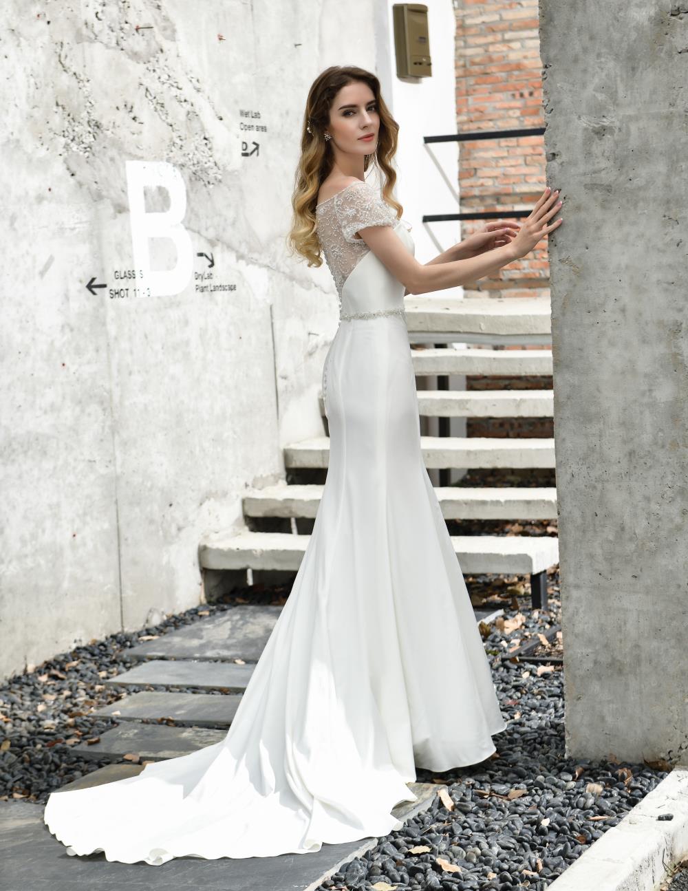 Mermaid wedding dress Sequin slim new deep V long style EN50381